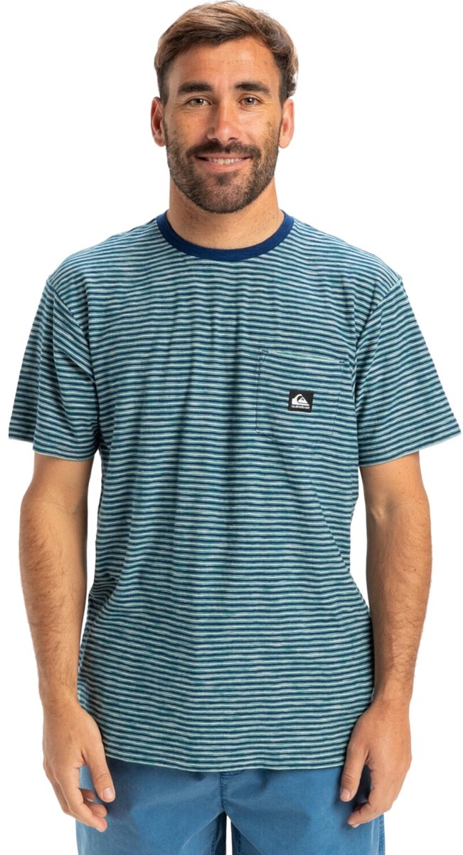 Quiksilver Kentin Ss Pocket Heren T-shirt Eqykt04361-bsw3 Kleur Blauw