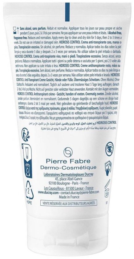 Ducray Deodorant Hidrosis Control Crème Multizones 50ml