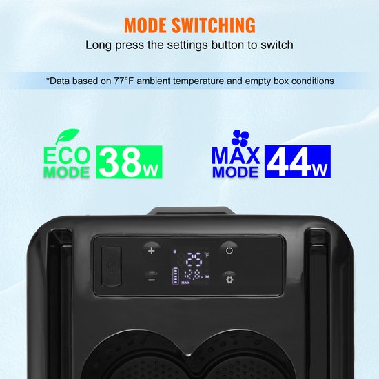 Autokoelkast, 12 volt draagbare koelkast met armsteun voor in de auto, 15 liter vriezer met één zone, -4℉-68℉ verstelbaar, 12/24 V DC & 100-240 V AC compressor koelbox voor buitenavonturen en kamperen van Koonie — afbeelding 4