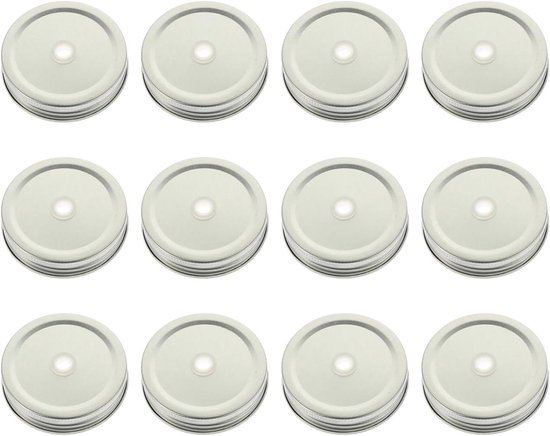 Lot De 5 Couvercles Réutilisables En Bambou Pour Bocaux Mason De 70 Mm Avec Trou Pour Paille Pour Ouverture Large~p117542296