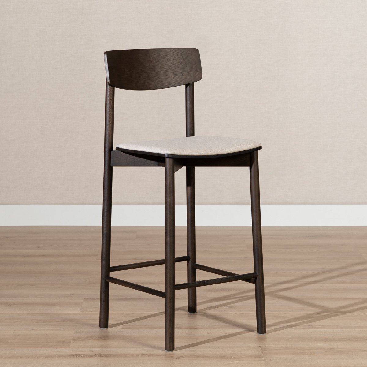 Bronx71 Scandinavische barkruk Inez walnoot/ off white 70 cm - barstoel