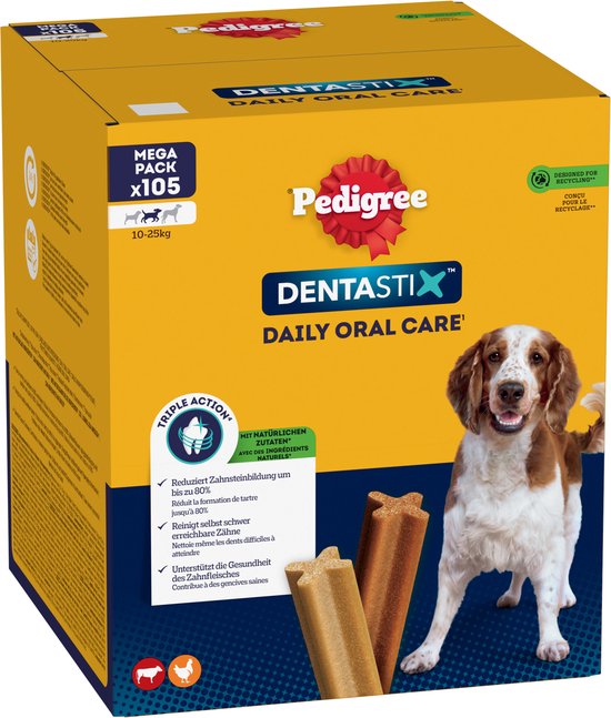 Pedigree Dentastix - Medium Hond - Gebitsverzorging - 105 Kauwsnacks