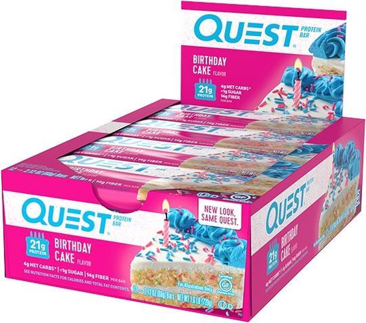 Goedkoopste Quest Nutrition Quest Bar - Eiwitreep - 1 doos (12 eiwitrepen) - Birthday cake