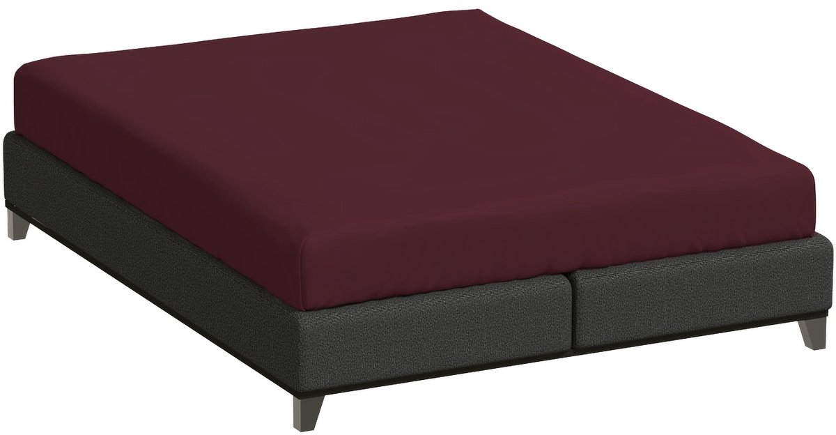 Bella Donna Tweepersoons Hoeslaken Jersey - cabernet-0033 140/200-160/220