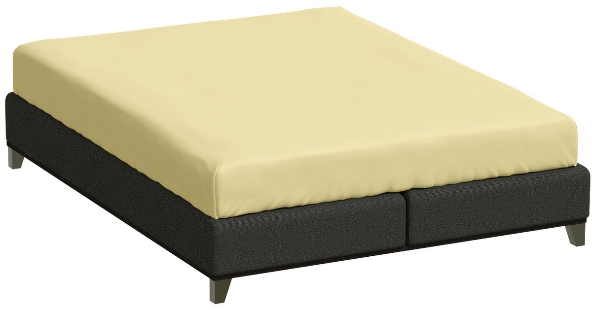 Bella Donna Eenpersoons Hoeslaken Jersey - lichtgeel-0091 90/190-100/220