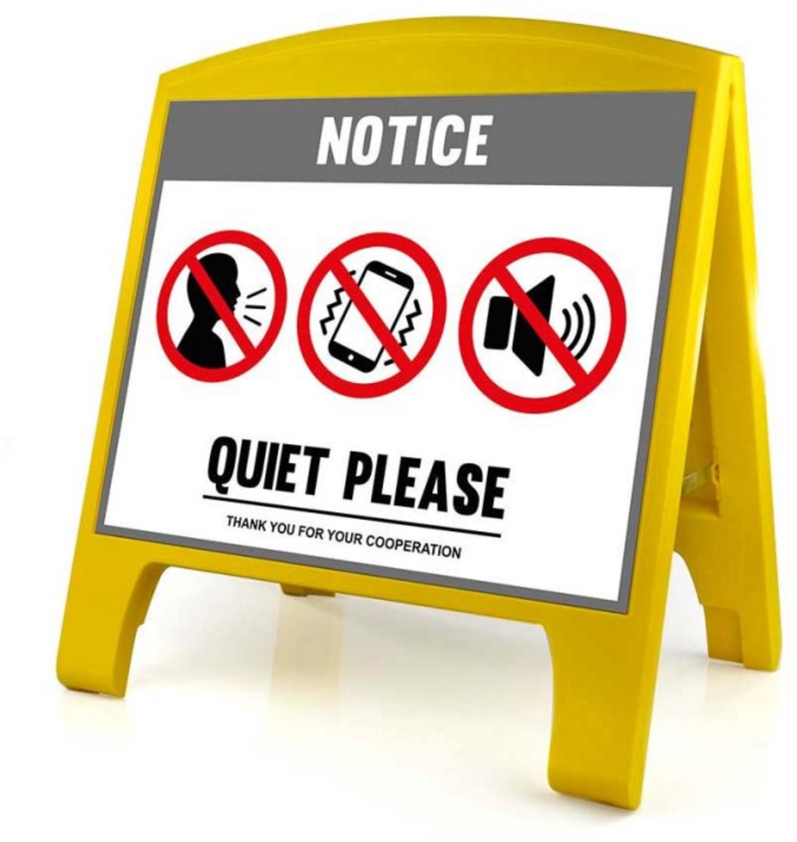 Drone Warning Sign - Large - Quiet Please - Gray - English