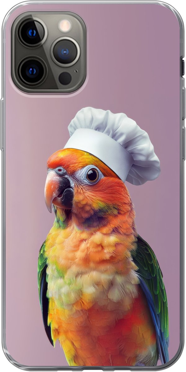 Telefoonhoesje Geschikt voor iPhone 13 Pro hoesje - Papegaai - Koksmuts - Nieuwsgierig - Vogel - Siliconen Telefoonhoesje Telefoonhoesje