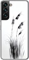 Telefoonhoesje Geschikt voor Samsung Galaxy S22 hoesje - Minimalistisch - Stelen - Wit - Siliconen Telefoonhoesje Telefoonhoesje