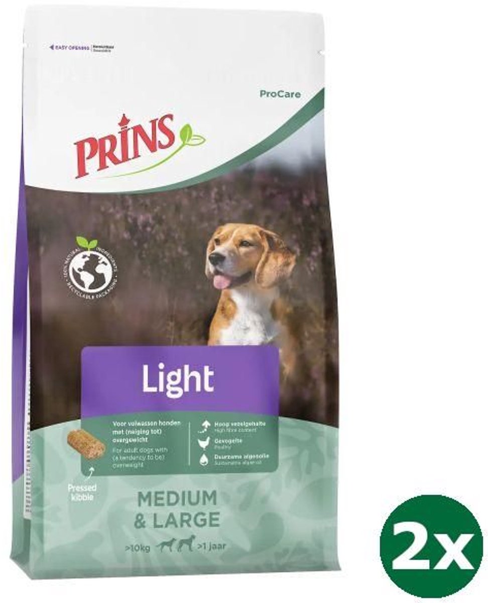 2x12 kg Prins procare light low calorie hondenvoer