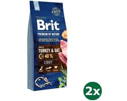 2x15 kg Brit premium by nature light hondenvoer