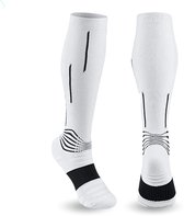 KANGKA Chaussettes de compression taille XXL (43-46) - Chaussettes de sport - Chaussettes de course - Bas de contention - Wit