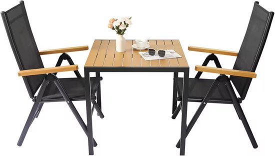Balkonset 2 personen - Tuinset - Bistroset - Grijs - Weerbestendig - 3 delig - Tuintafel en 2 stoelen - 2 personen - Poly Rattan Balkonset 2 personen - Tuinset - Bistroset - Grijs - Weerbestendig - 3 delig - Tuintafel en 2 stoelen - 2 personen - Poly Rattan