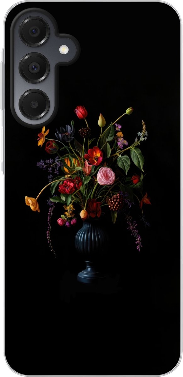 Telefoonhoesje Geschikt voor Samsung Galaxy A16 hoesje - Bloemen - Bessen - Klassiek - Siliconen Telefoonhoesje Telefoonhoesje