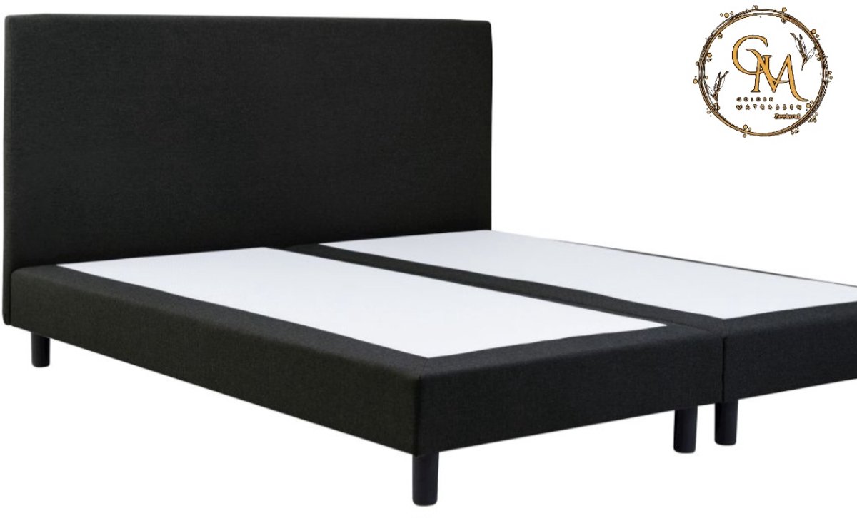 Boxspring SleepEase - 180x200 Zonder matras - Zwart Glad - Golden Matrassen Zeeland