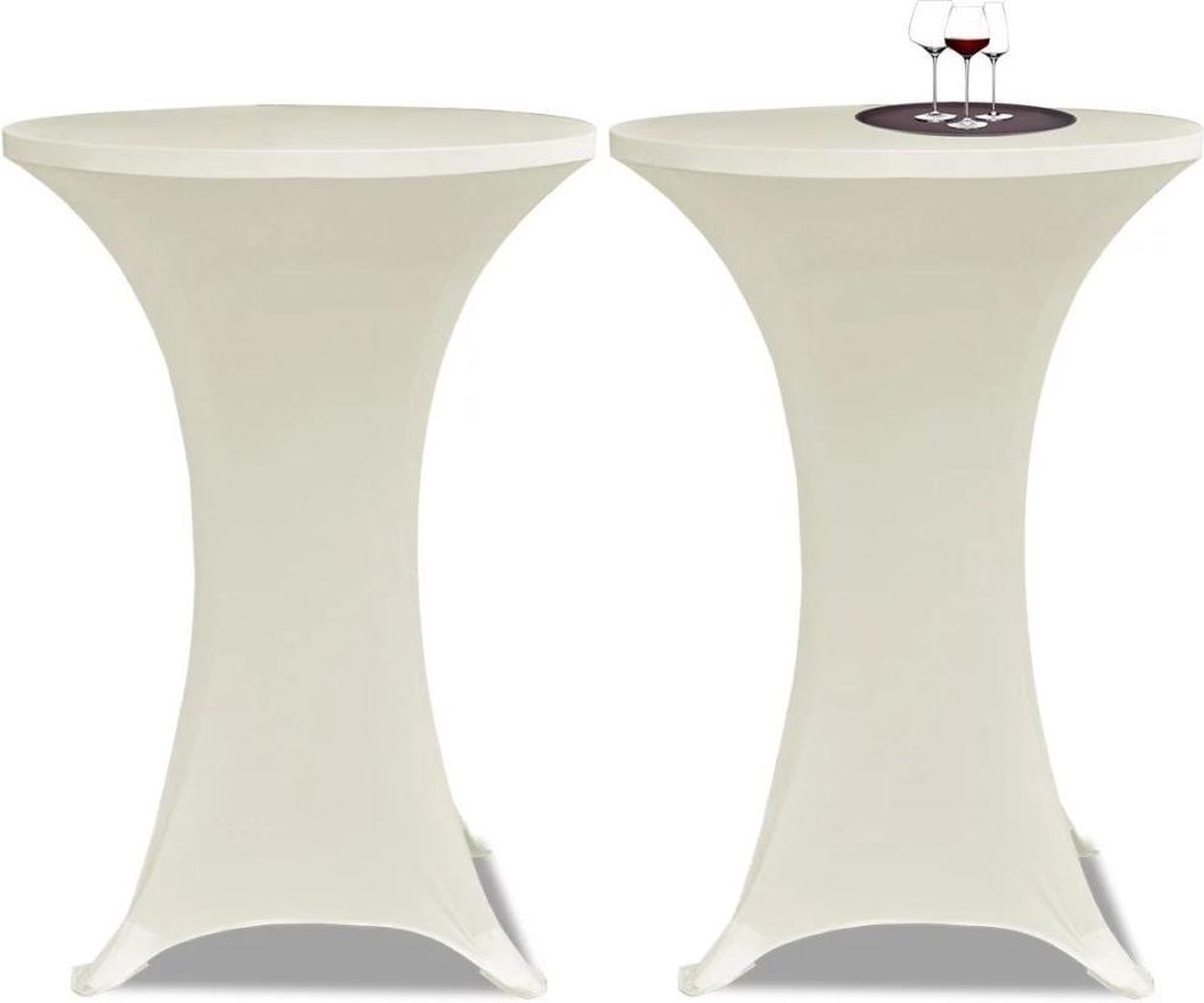 vidaXL Statafelhoes - Stretch - Ø80cm - Crème - (2 - stuks)