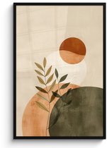 Poster in lijst - Fotolijst 80x120 cm - Posters - Takken - Vormen - Abstract - Posterlijst zwart - Decoratie - Wanddecoratie woonkamer - Muurdecoratie slaapkamer