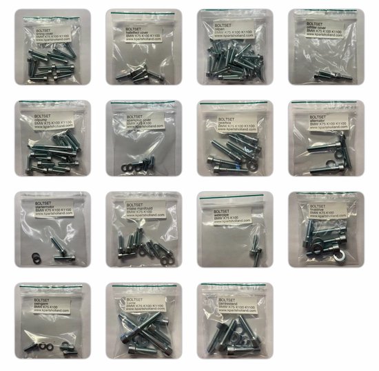 Ensemble de boulons galvanisés BMW K100-16V K1100 NEUF