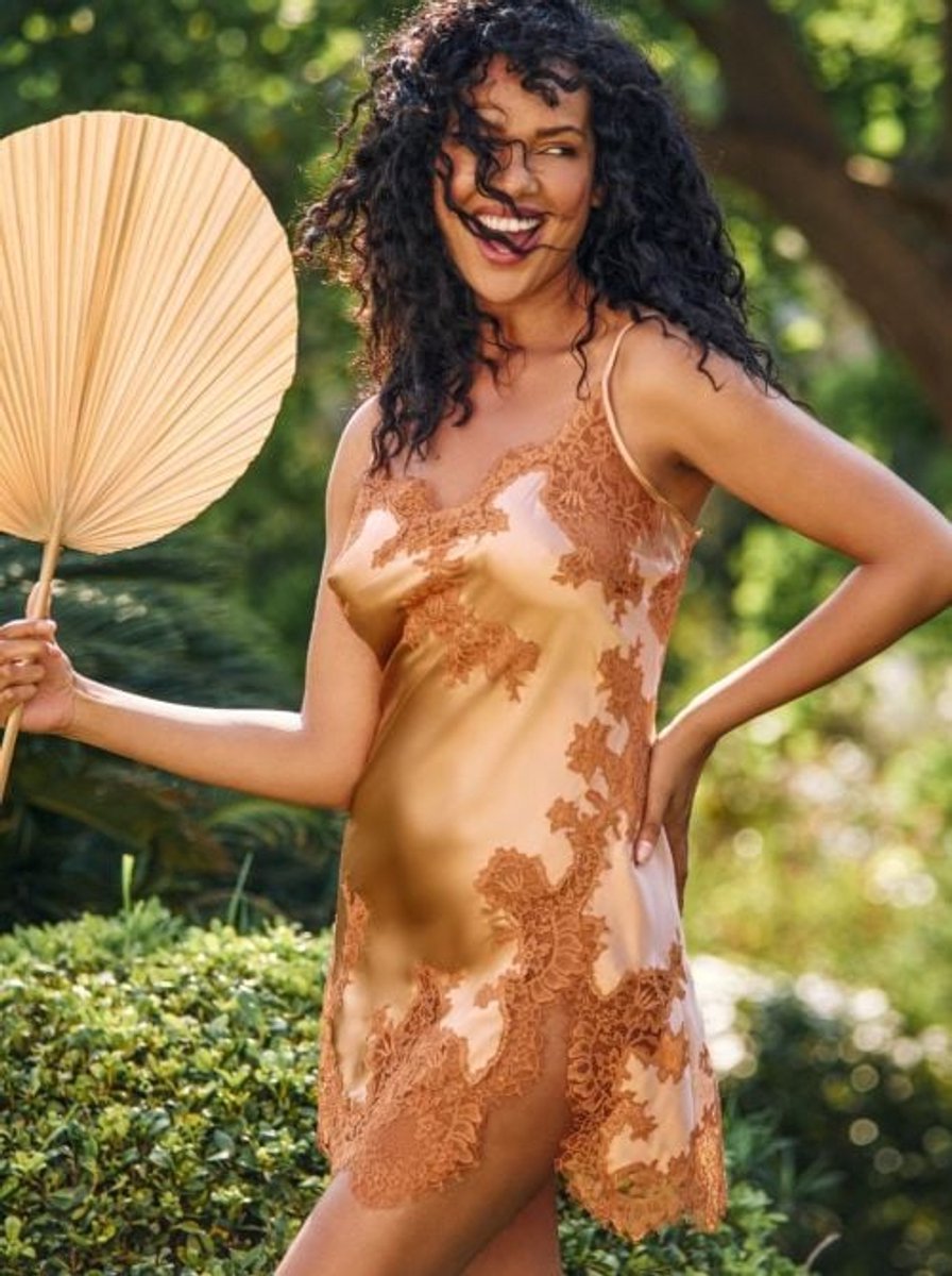 Marjolaine Tamara Silk Dress - Maat 40 - Caramel