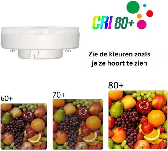 Ampoule LED Prinos avec culot GX53 - Lumière blanche froide 6 500 K - 5 W = 40 W - PACK DE 3