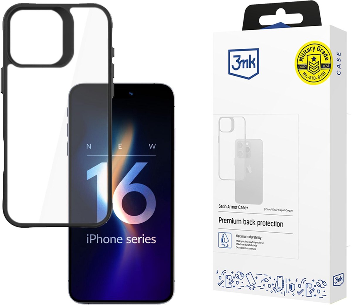 Apple iPhone 16 Pro Max - 3mk satijnen pantserhoesje+