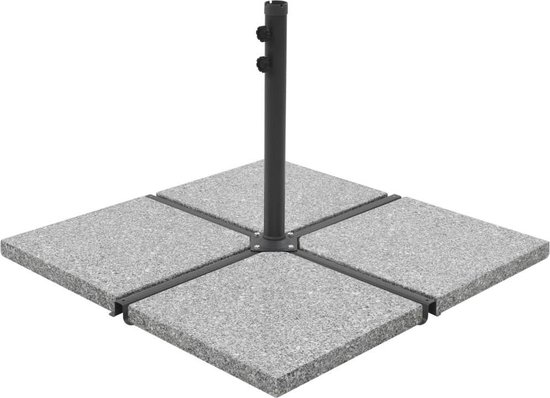 vidaXL Parasolvoetplaten 4 st vierkant 100 kg grijs graniet | bol.com
