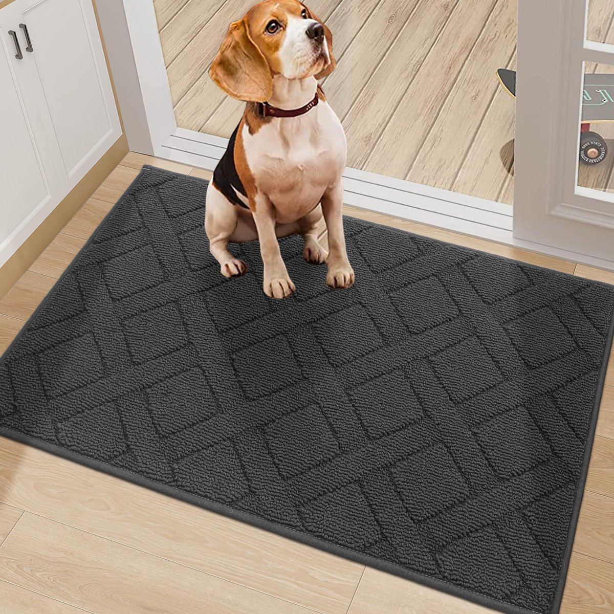 Ibenzoa Absorberende Binnenmat met Antislip Achterkant voor Schoon en Droog Interieur donkergrijs