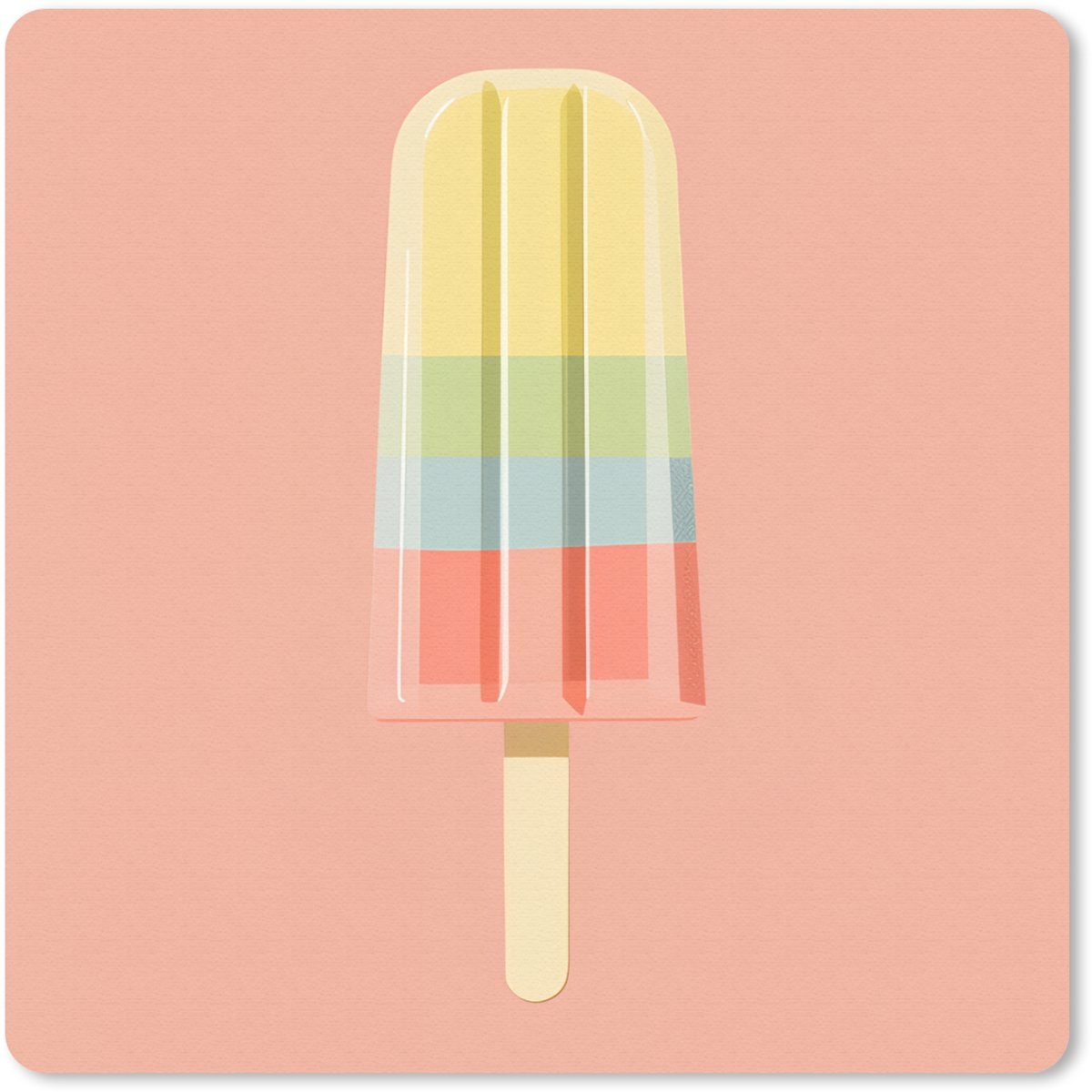 Muismat 20x20 cm - Mousepad Waterijsje - Pasteltinten - Minimalistisch - Muismatten