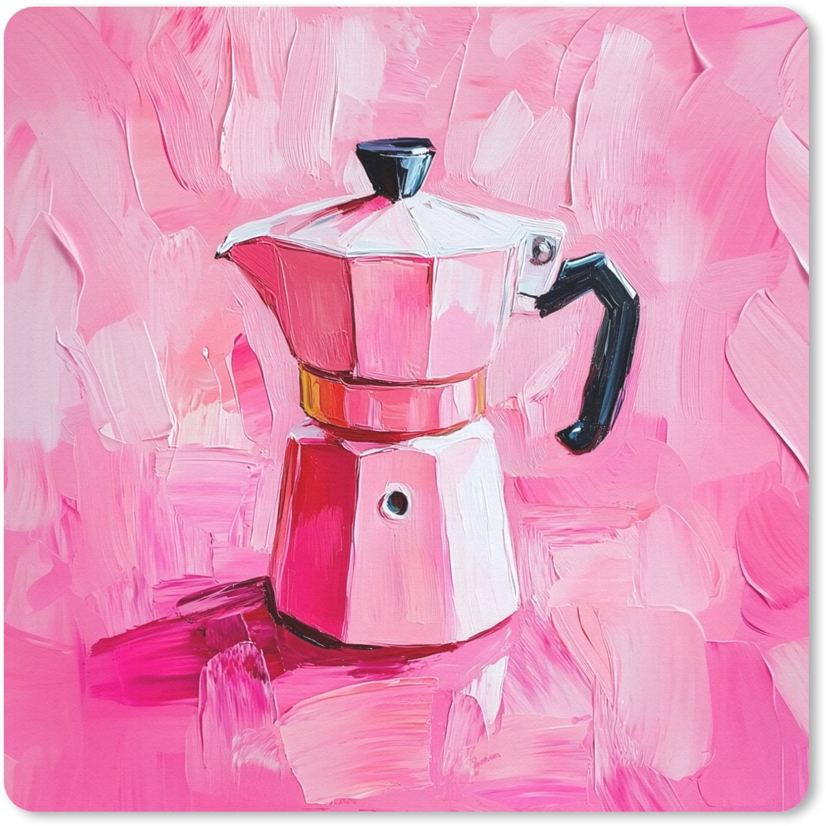 Muismat 30x30 cm - Mousepad Roze - Verf - Coffee - Muismatten