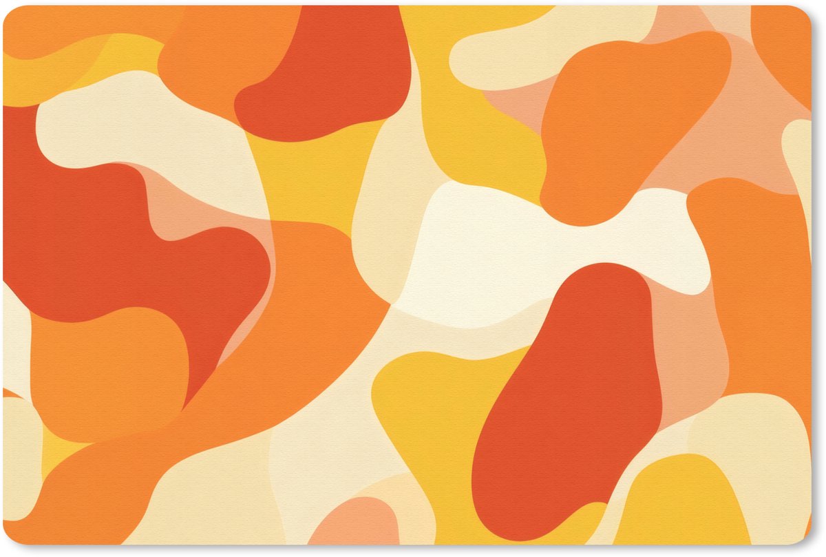 Muismat 27x18 cm - Mousepad Abstract - Vormen - Oranje - Muismatten