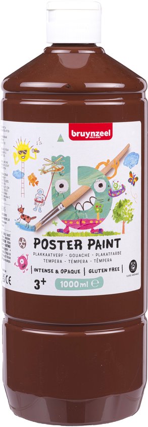 Peinture poster Bruynzeel, 1 litre marron, intense & opaque, sans gluten.