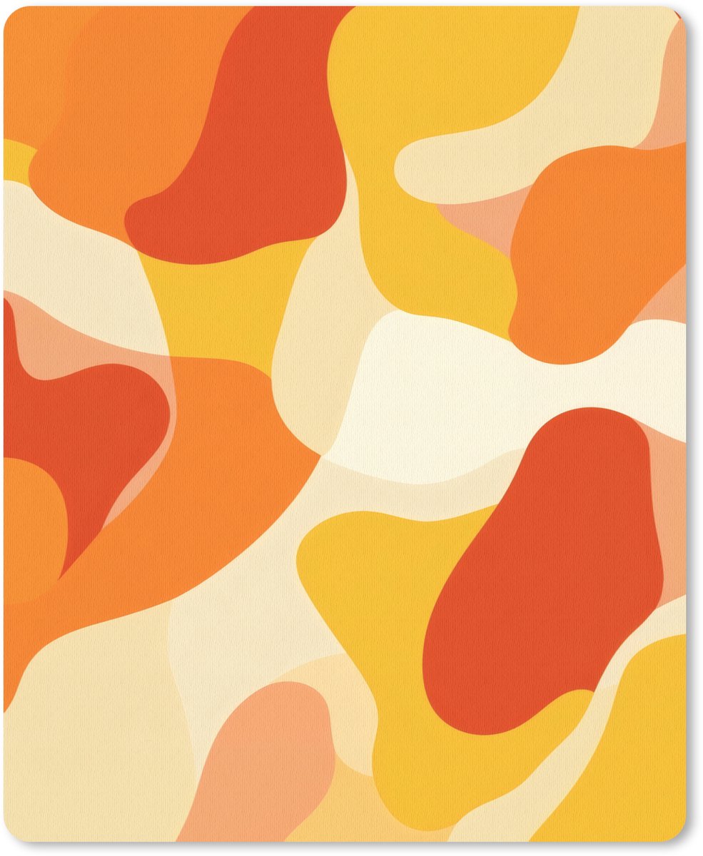 Muismat 19x23 cm - Mousepad Abstract - Vormen - Oranje - Muismatten