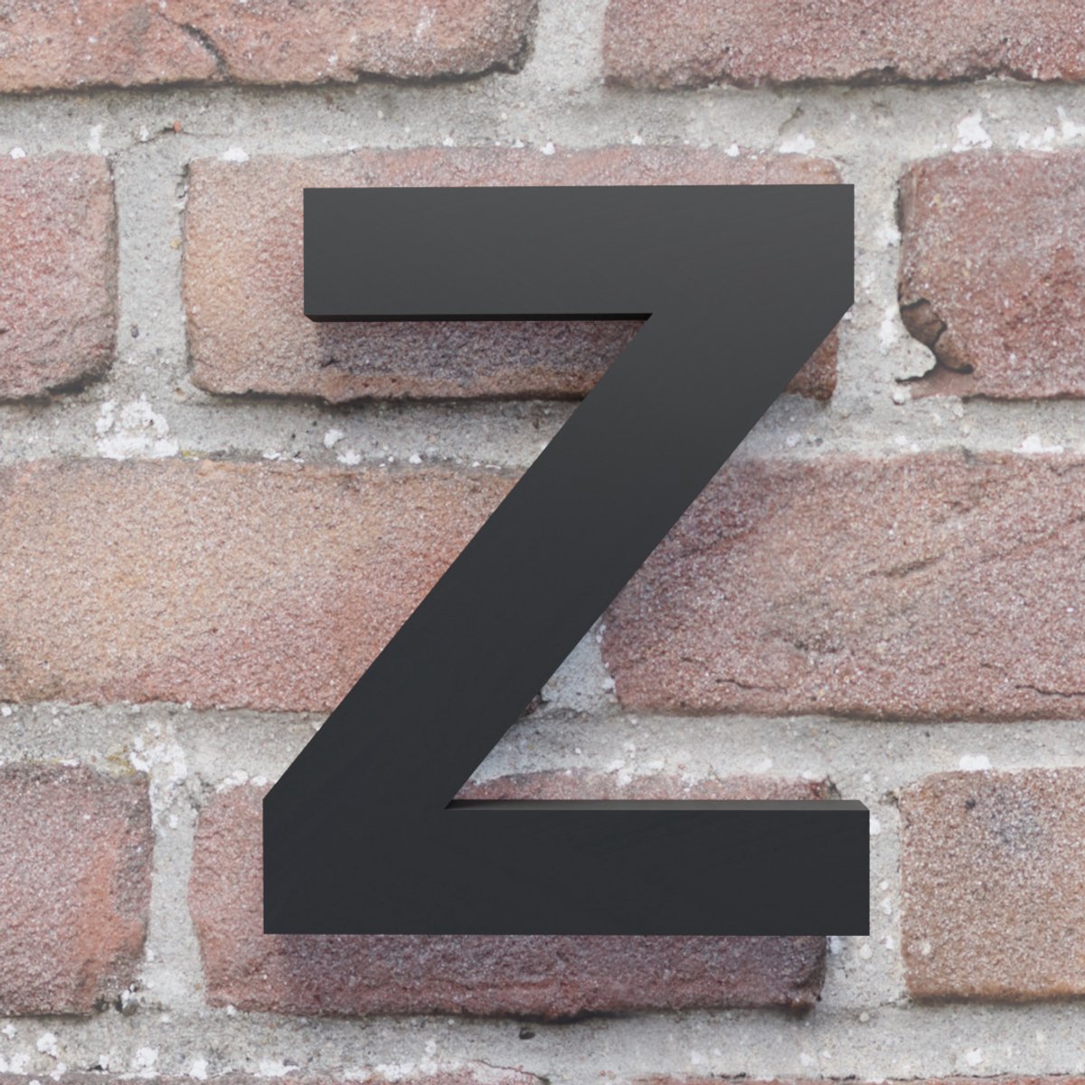 Huisnummer Arial Z zwart - Maat: Middel (15 cm) - zelfklevend - Huisnummerbord -