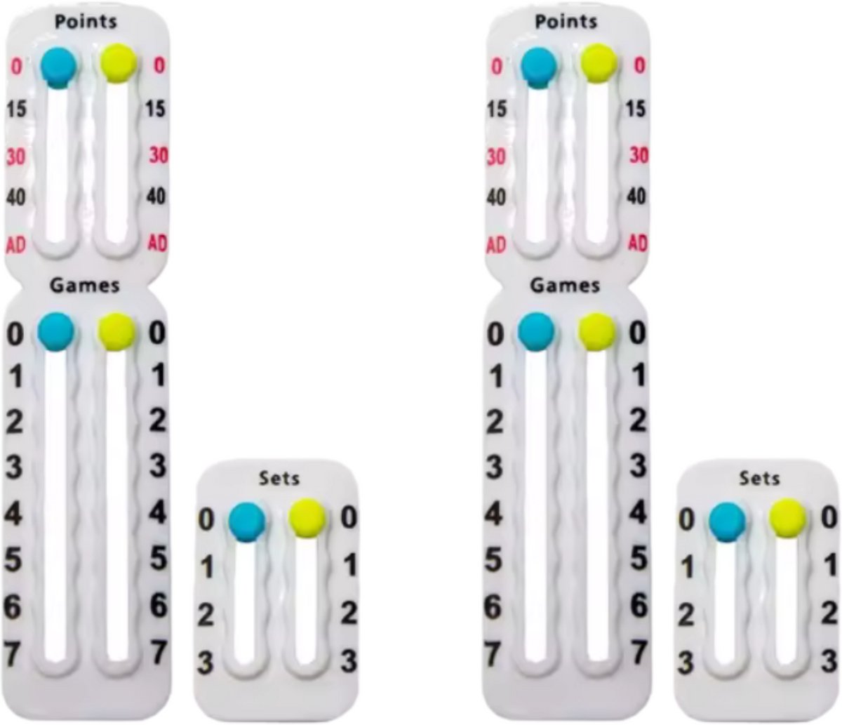 Scorekeeper- Set van 2- Scorekeeper Padel en Tennis- Padel ballen- Padel Racket- Padel en Tennis- Wit