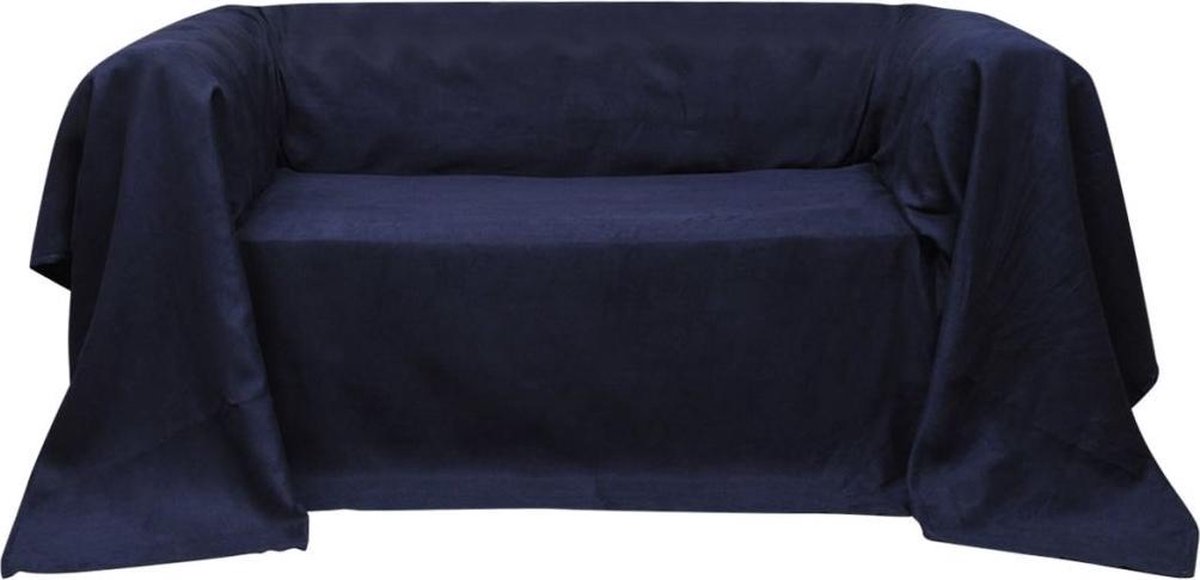 vidaXL Bankhoes - microsuede - marineblauw - 270 - x - 350 - cm
