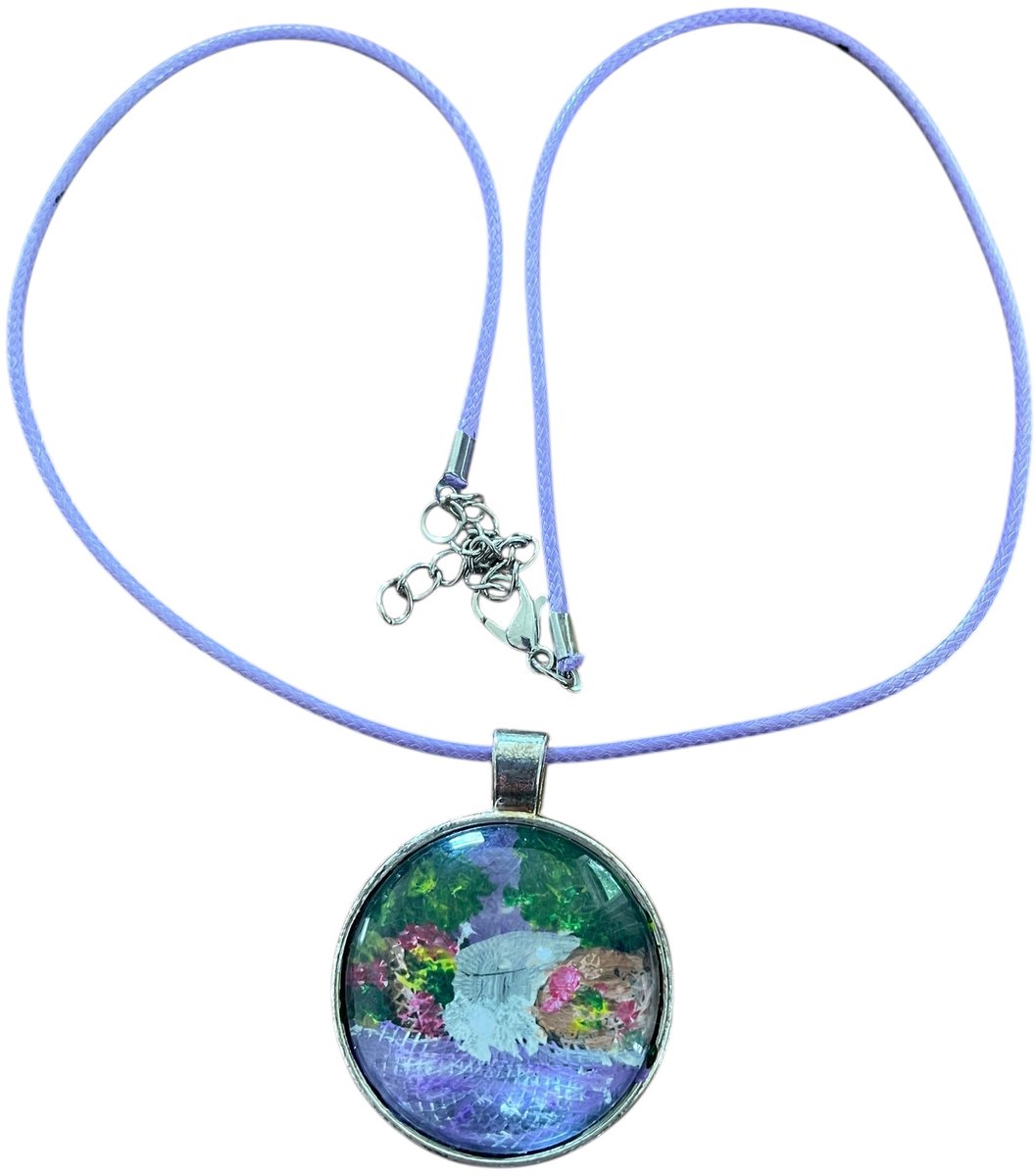 Sieradenhanger – handgeschilderd in Bob Ross stijl, met waterval