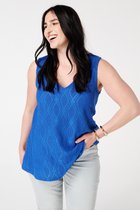 MS Mode Top Mouwloze top met kantstructuur