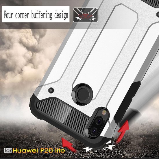 Coque Armor Dual Couche Ntech Huawei P20 Lite (2018) - Argent