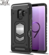 Ntech Samsung Galaxy S9 Luxe Armor Case met Pashouder - Zwart