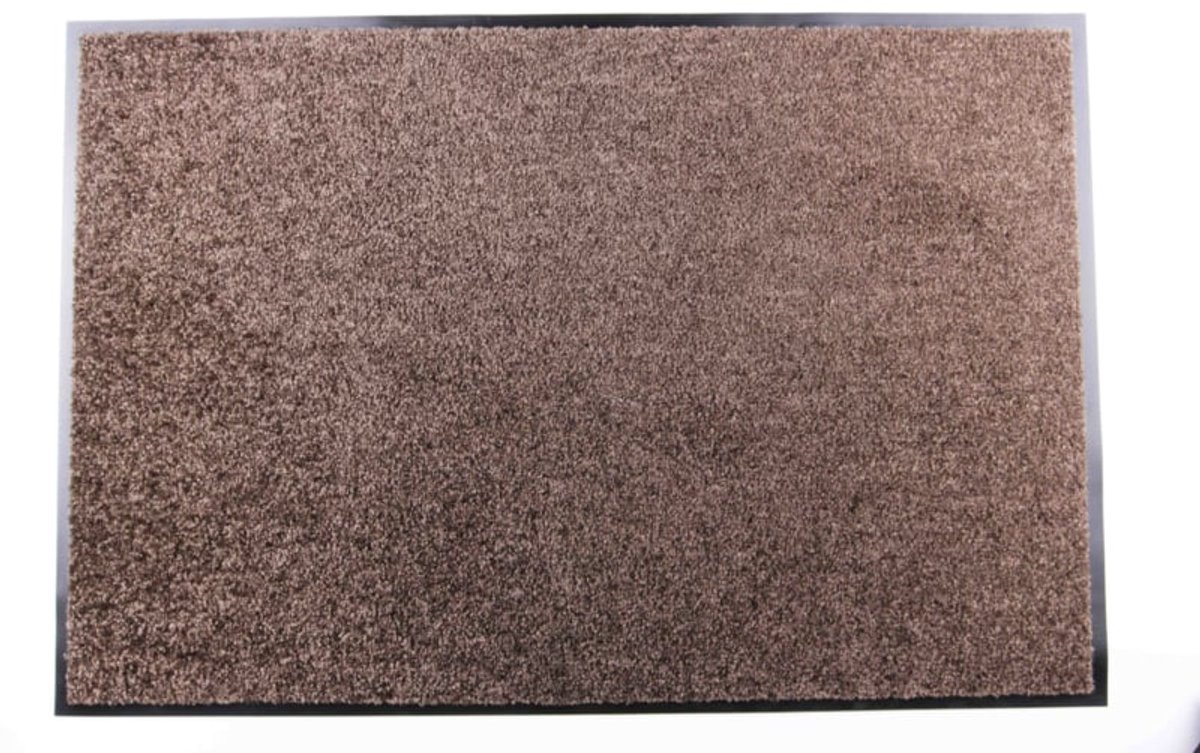Schoonloopmat met rand Deluxe beige 60x90cm - Deurmat binnen - Wasbaar