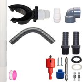 Collecteur d'eau de pluie - Pour descente de gouttière Ø70-110 mm - Système de récupération d'eau - Pour arrosage et stockage du jardin - Tuyau en PVC et caoutchouc - Usage domestique - Grijs - Tuyau de 50 cm - 1 kit