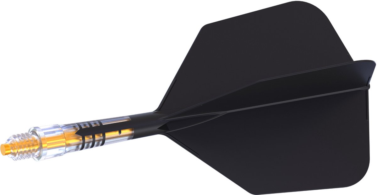 Cuesoul ROST T19 Integrated Dart Flights Big Wing Carbon Black Yellow - Dart Flights Maat 5