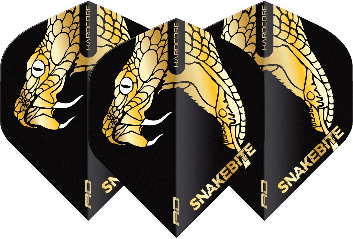 Red Dragon Peter Wright Hardcore Premium Snakebite Gold Snake - Dart Flights