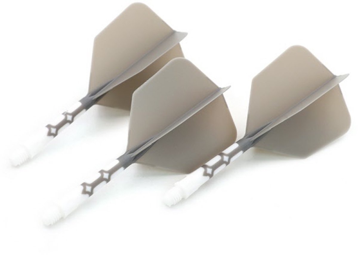 Cuesoul - ROST T19 Integrated Dart Flights - Big Wing - Grey White