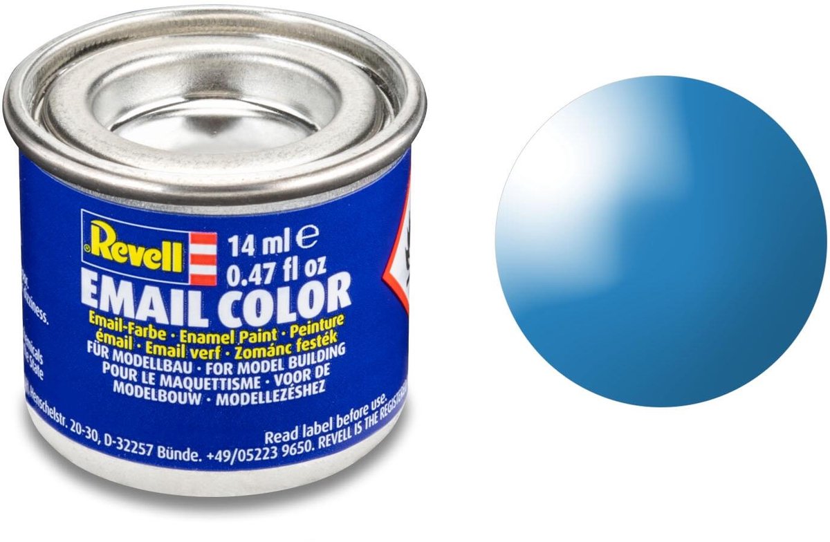 Revell Hobbyverf Enamel verf - #50 Light Blue - Gloss - RAL5012 - Enamel - Verf potje - 14 ml