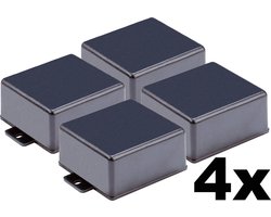 4 stuks - Strapubox C-04 Modulebehuizing 68 x 61 x 28 mm – ABS Kunststof – Zwart