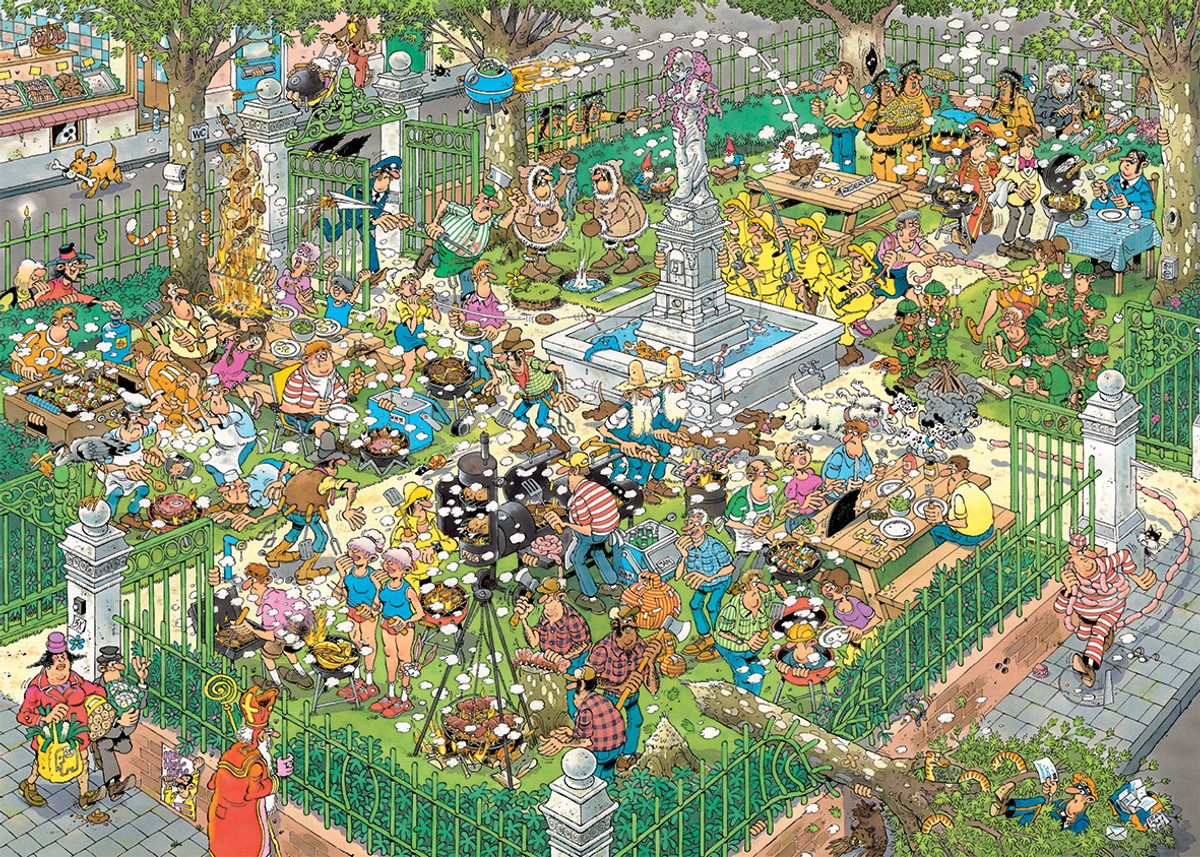 Jan van Haasteren - BBQ Feest! - 1000 stukjes puzzel - Legpuzzel — afbeelding 2