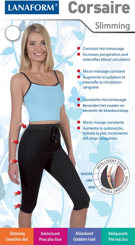 ANACA 3 - Afslankende Shorty Night - Afslankend, verstevigend en anti-cellulitis - Microingekapselde formule met actieve ingrediënten - Resultaten vanaf 20 nachten* - Maat L-XL - Zwart