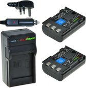 ChiliPower 2 x NB-2LH accu's voor Canon - Charger Kit + car-charger - UK versie