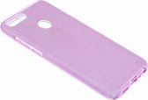 Huawei P Smart Paars Glitter TPU Back Cover Hoesje