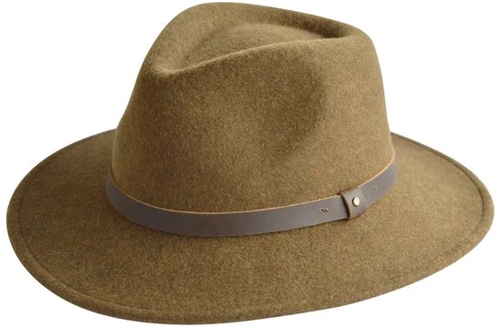 Wild Fedora Plein air Feutres d'hiver pour femme Chapeau en feutre pour homme 100 % feutre de laine House of Ord - Taille : M/L : 57 cm Couleur : Marron mélangé